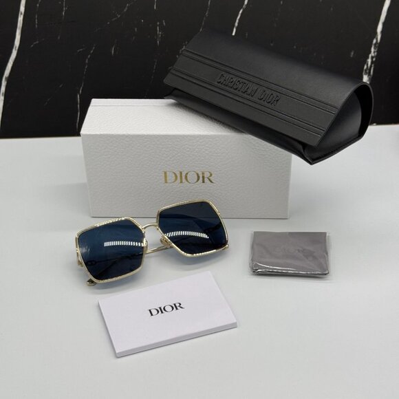 NEW DIOR EVERDIOR S1U B0B0 DIOR GOLD BLUE WOMEN DIOR SUNGLASSES - Picture 12 of 12